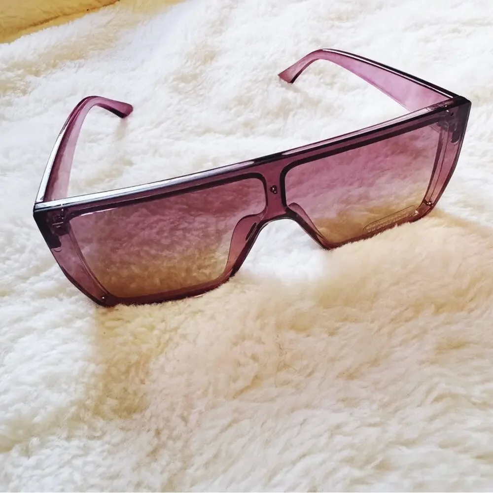 Greta Dark Purple Oversized Statement Sunglasses
